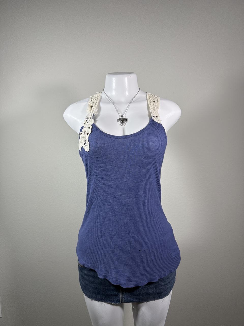 Y2K Coquette Blue tank top – Women's Used Clothing