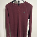 Y2K American Eagle Burgundy and Red Shirt – Women's Used Clothing
