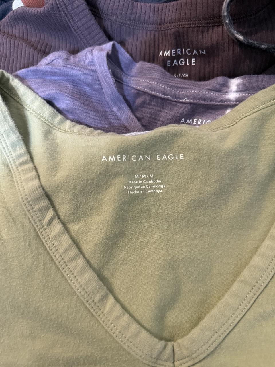 Y2K American Eagle Olive crop top – Women's Used Clothing