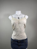 Y2K Coquette Abercrombie & Fitch Cream tank top – Women's Used Clothing