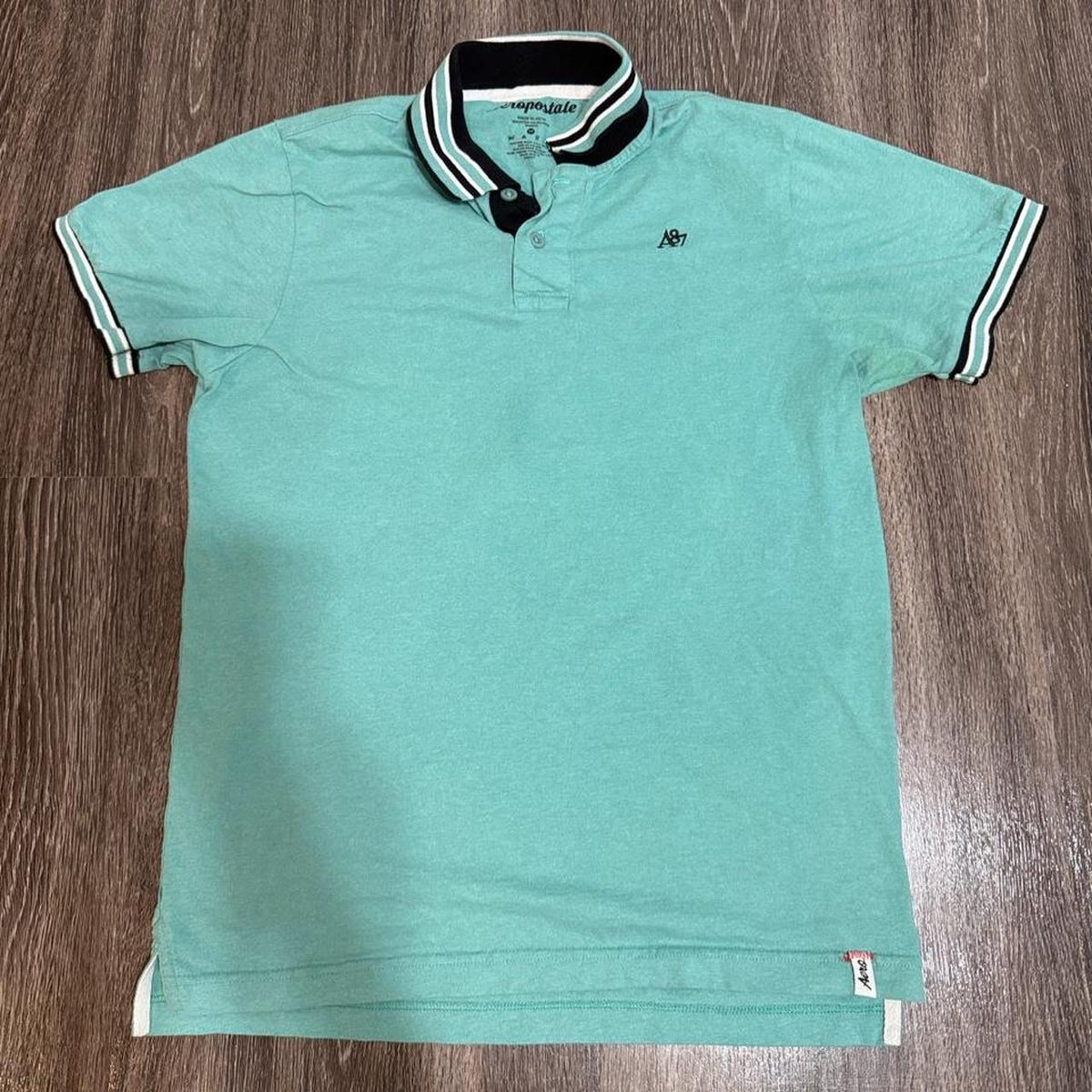 Y2K Aéropostale Green and Blue polo – Women's Used Clothing