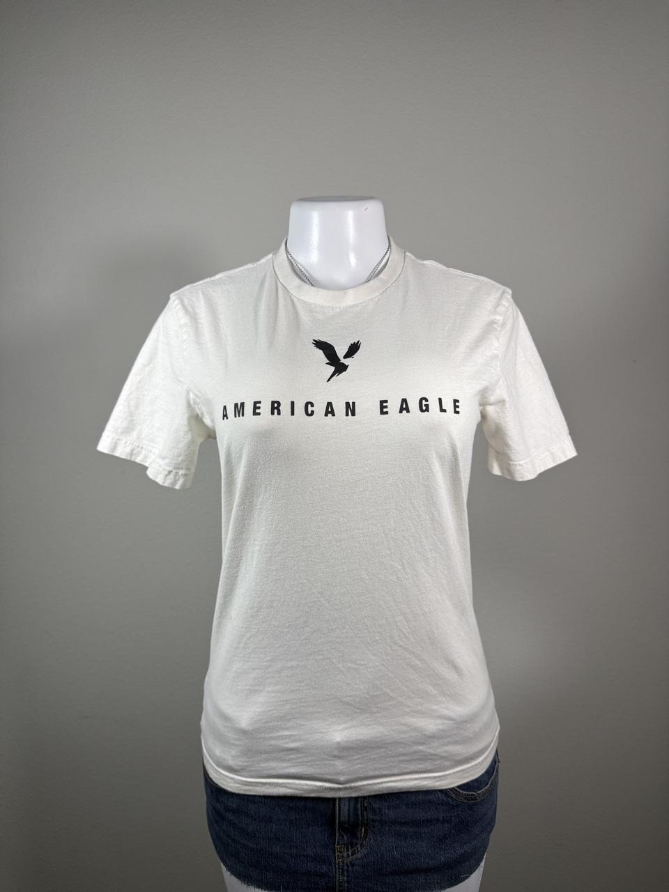 Y2K American Eagle White Graphic Tee – Women's Used Clothing