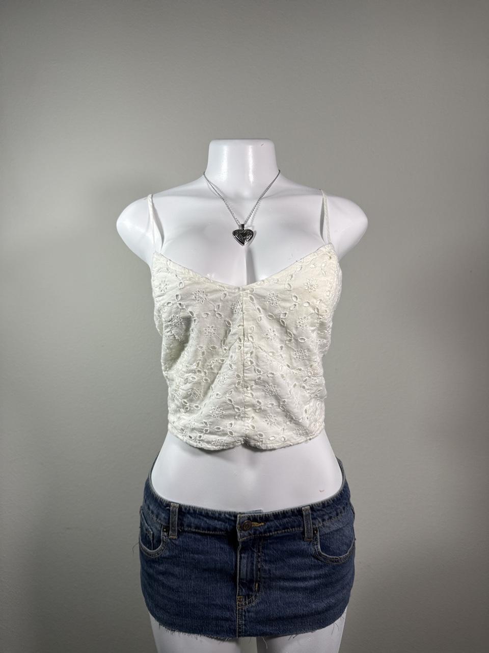 Y2K American Eagle White tank top – Women's Used Clothing