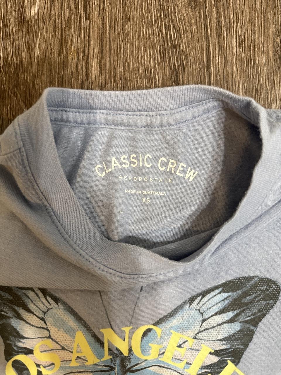 Y2K Aéropostale Blue and Grey tshirt – Women's Used Clothing