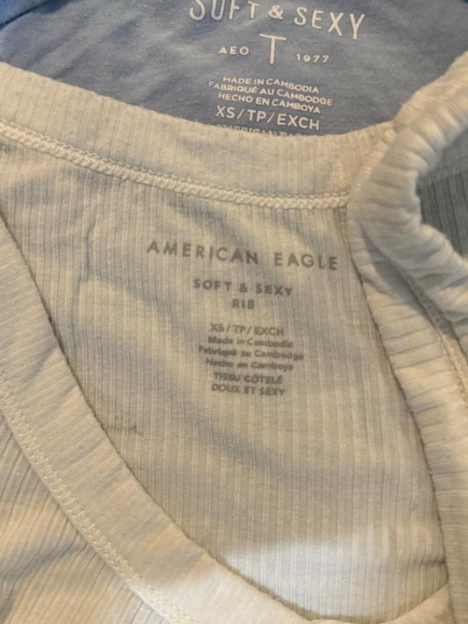 Y2K American Eagle White and Cream tank top – Women's Used Clothing