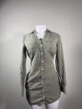 Y2K Abercrombie & Fitch Olive button-up shirt – Women's Used Clothing
