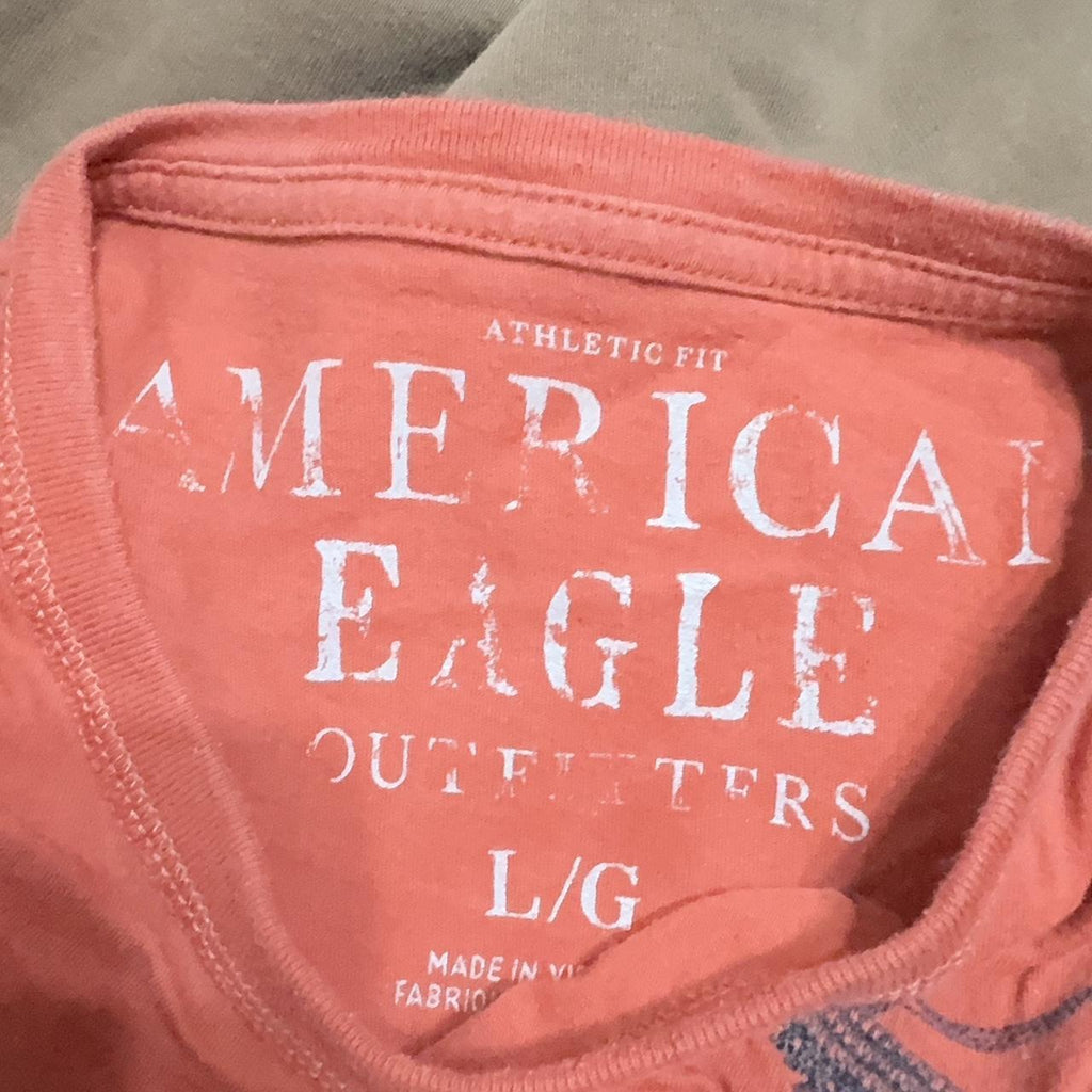 Y2K American Eagle Orange and Red Tee – Women's Used Clothing