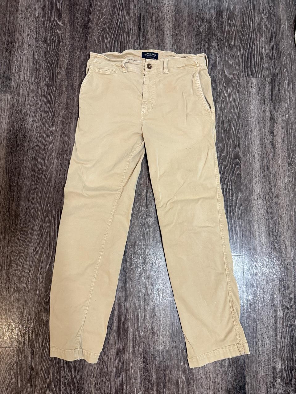 Y2K American Eagle Tan and Cream jeans – Women's Used Clothing