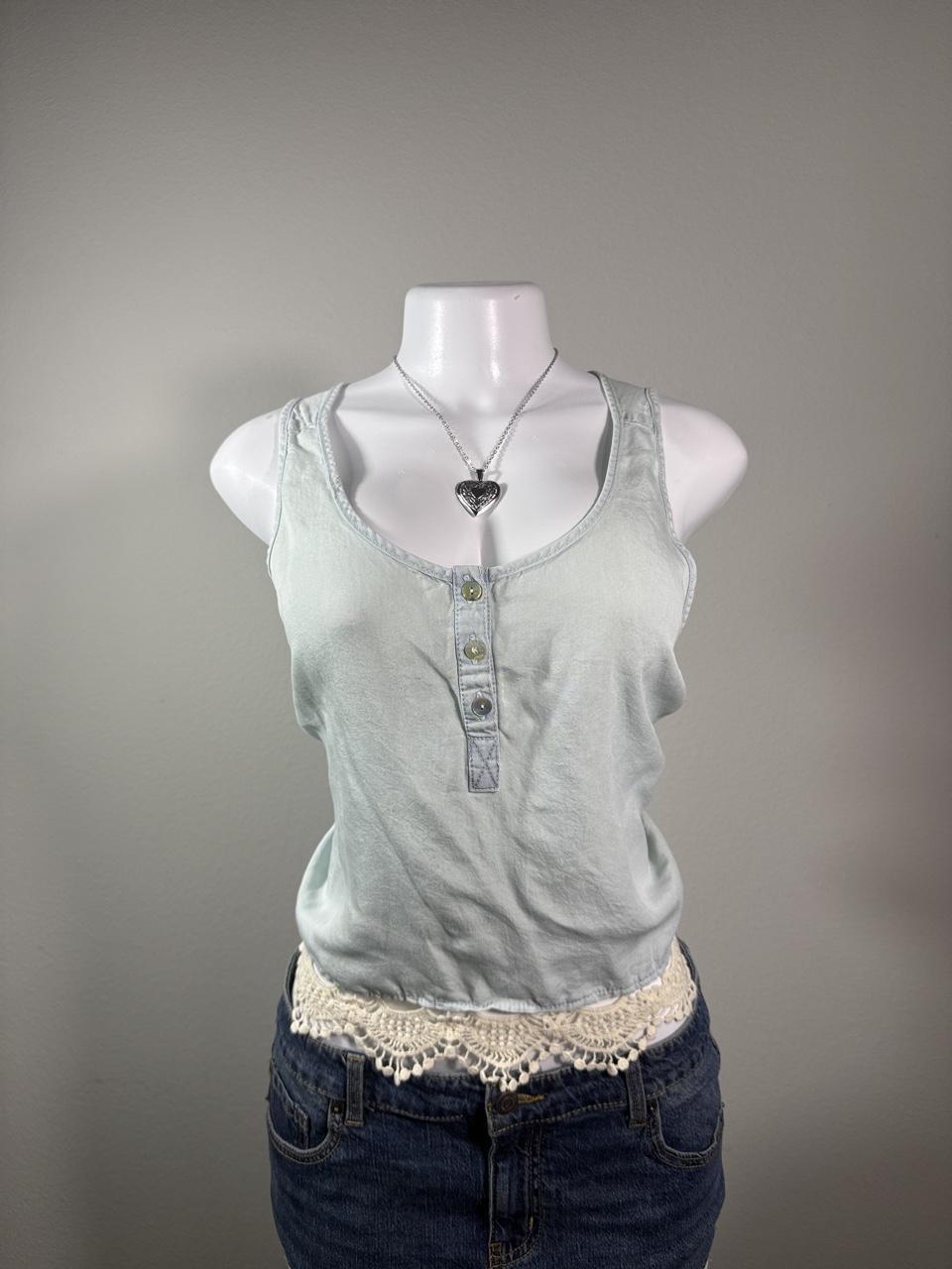 Y2K Life in Progress Blue tank top – Women's Used Clothing