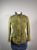 Forever 21 olive utility military jacket, women's Y2K used clothing, front view