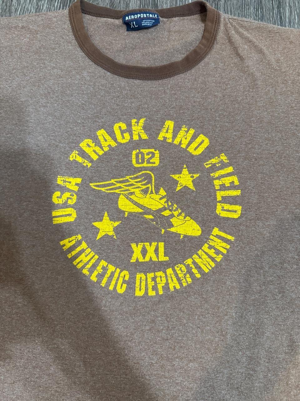 Y2K Aéropostale Brown and Tan tee – Women's Used Clothing