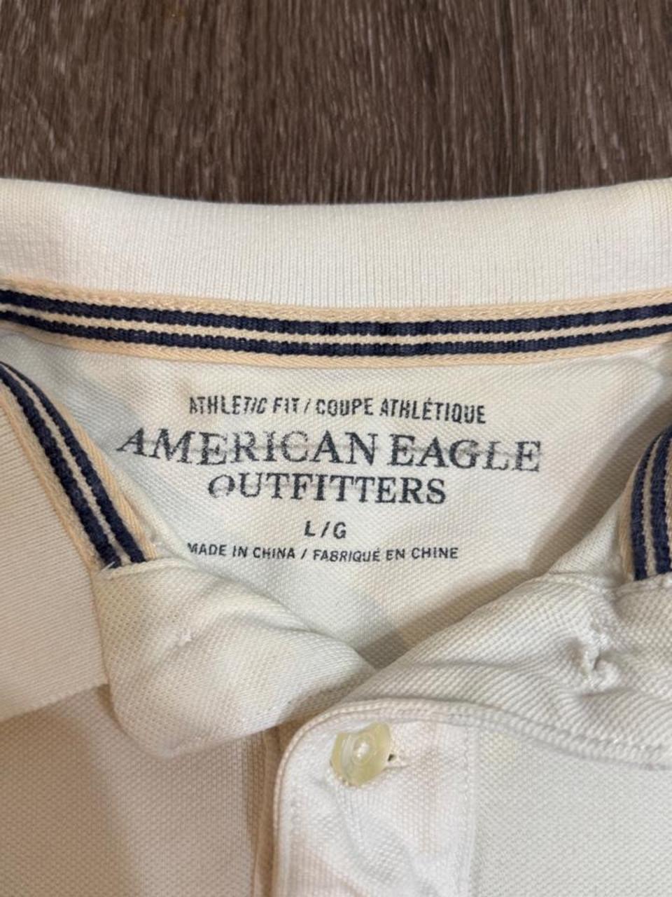 Y2K American Eagle White and Cream Polo – Women's Used Clothing