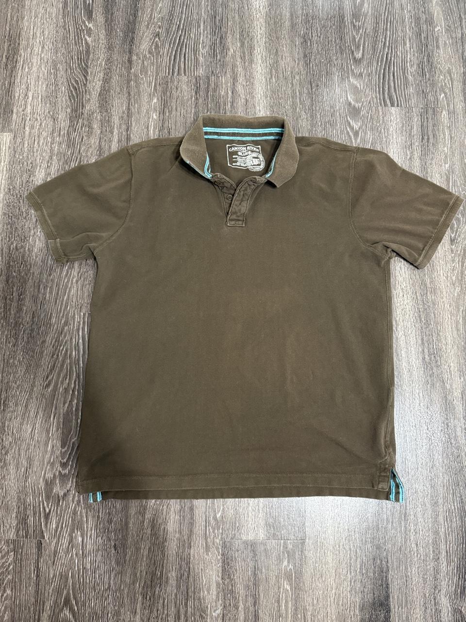Y2K Canyon River Blues Brown and Green polo – Women's Used Clothing