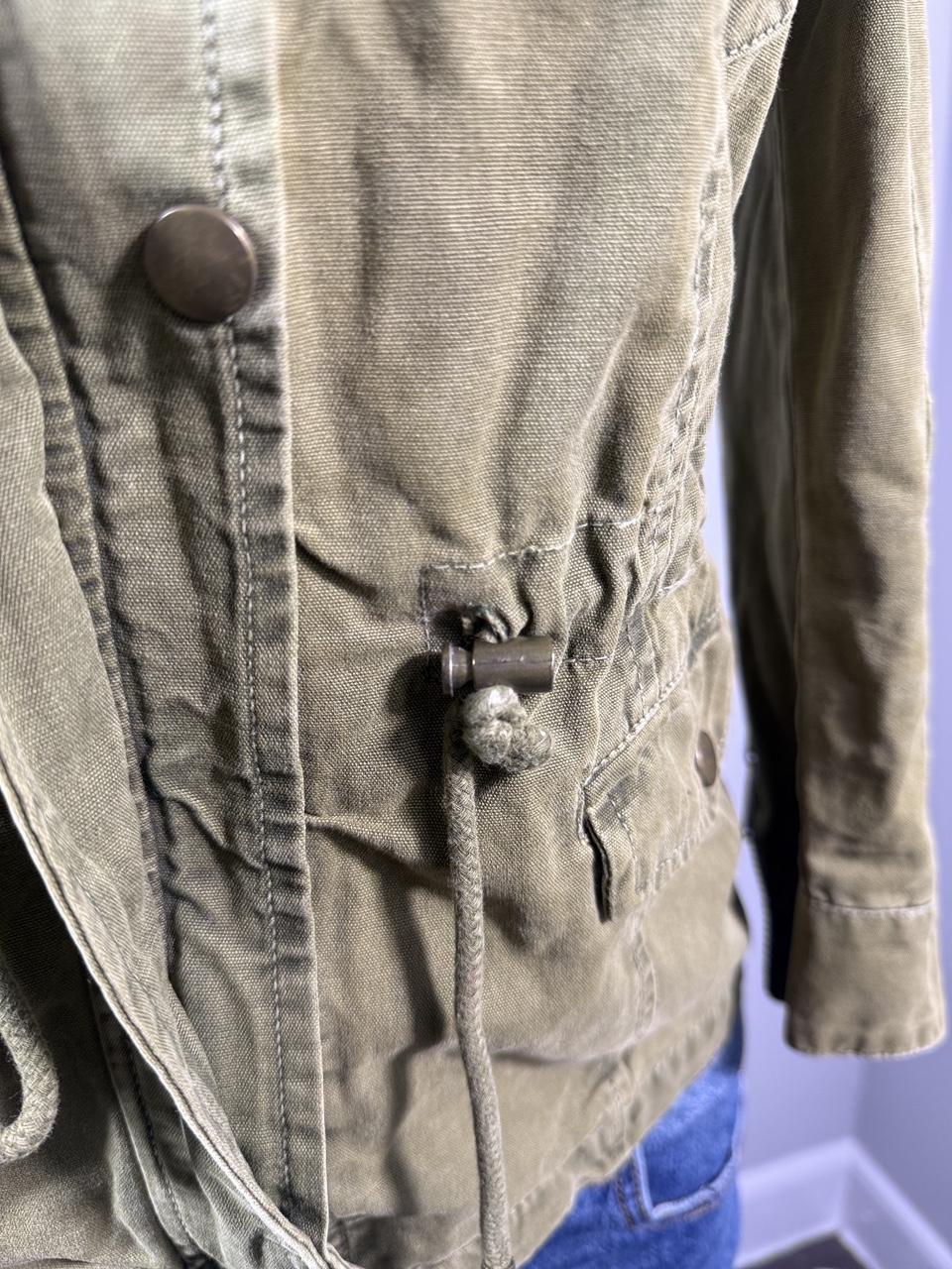Forever 21 olive military jacket, women's Y2K used clothing, side view
