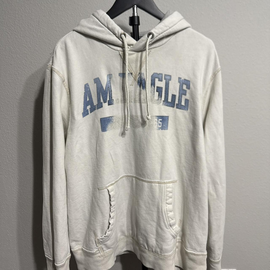 Y2K American Eagle White and Cream Hoodie – Women's Used Clothing
