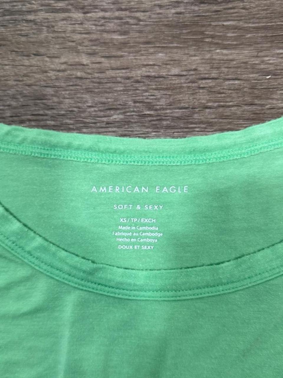 Y2K American Eagle Green Crop Top – Women's Used Clothing