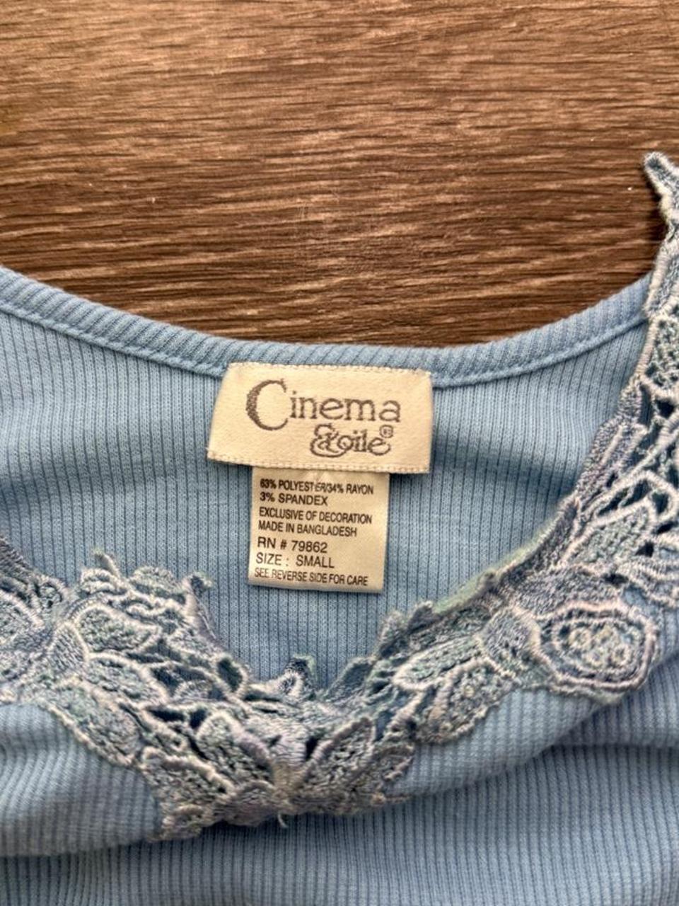 Y2K Coquette Blue baby tee – Women's Used Clothing