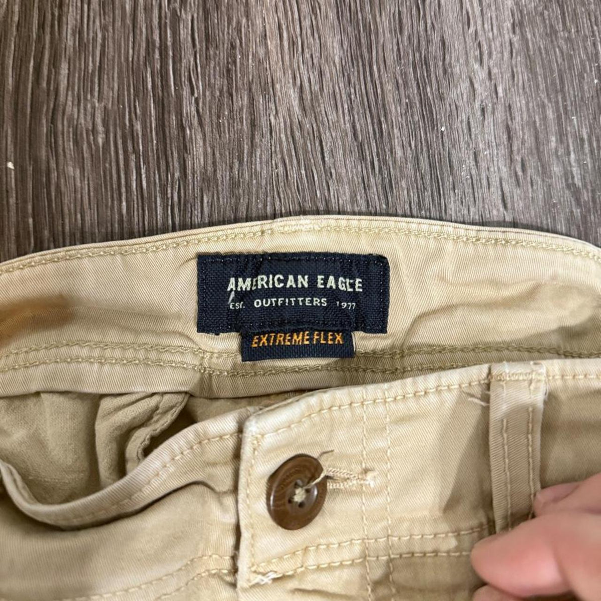 Y2K American Eagle Tan and Cream jeans – Women's Used Clothing