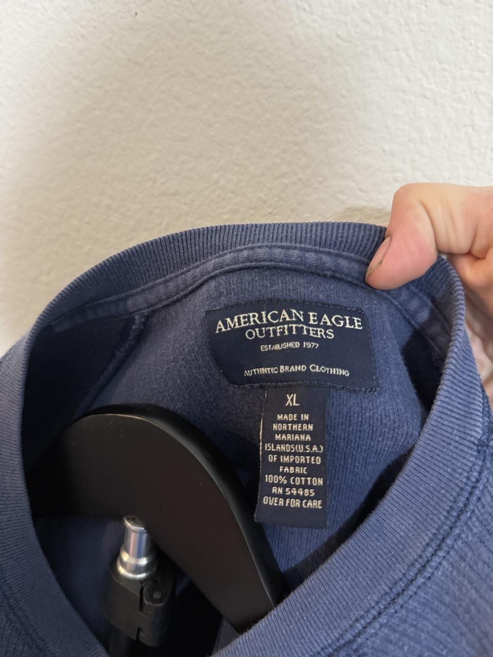 Y2K American Eagle Navy and Blue Shirt – Women's Used Clothing