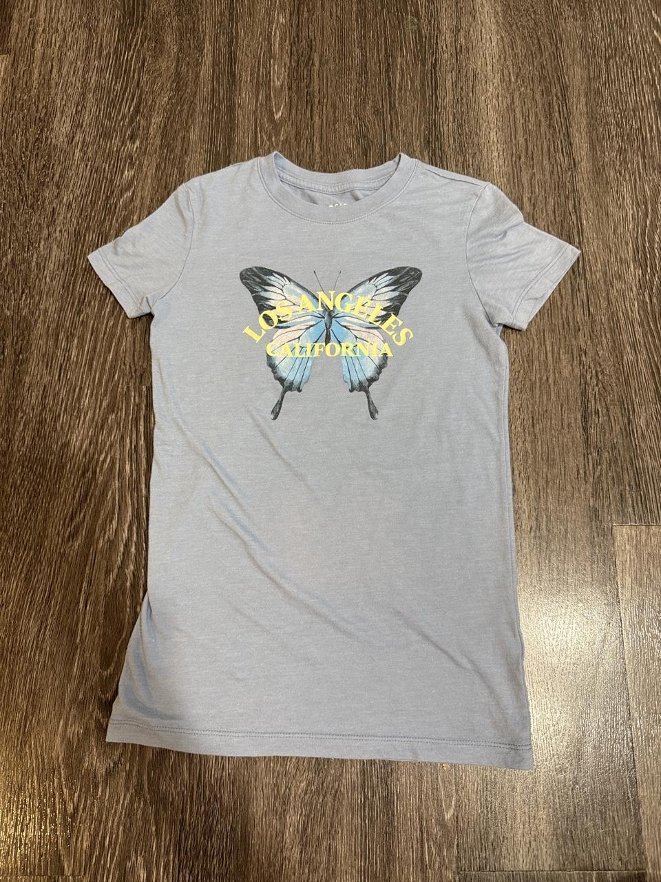 Y2K Aéropostale Blue and Grey tshirt – Women's Used Clothing