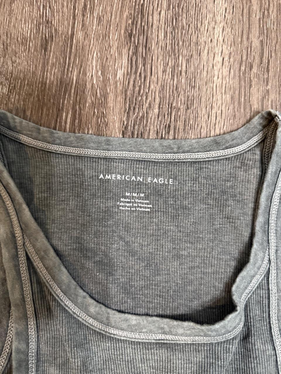 Y2K American Eagle Grey and Green tank top – Women's Used Clothing