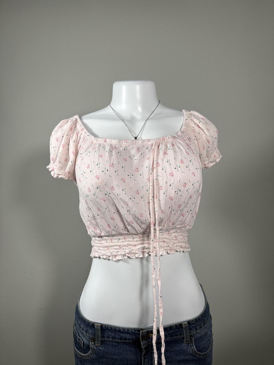 Y2K PASS PORT Pink crop top – Women's Used Clothing