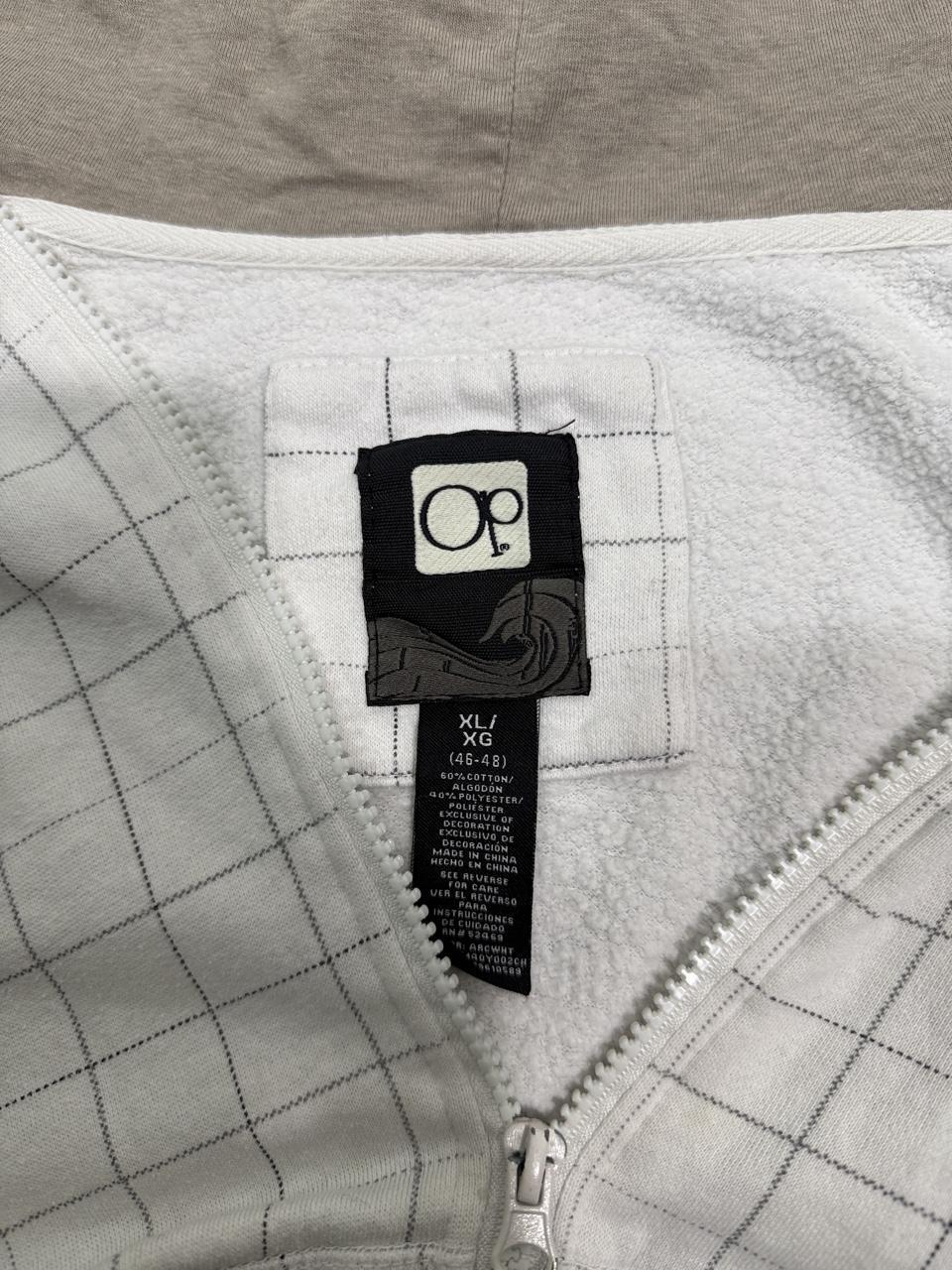 Vintage Ocean Pacific zip-up hoodie detail, women's Y2K used clothing