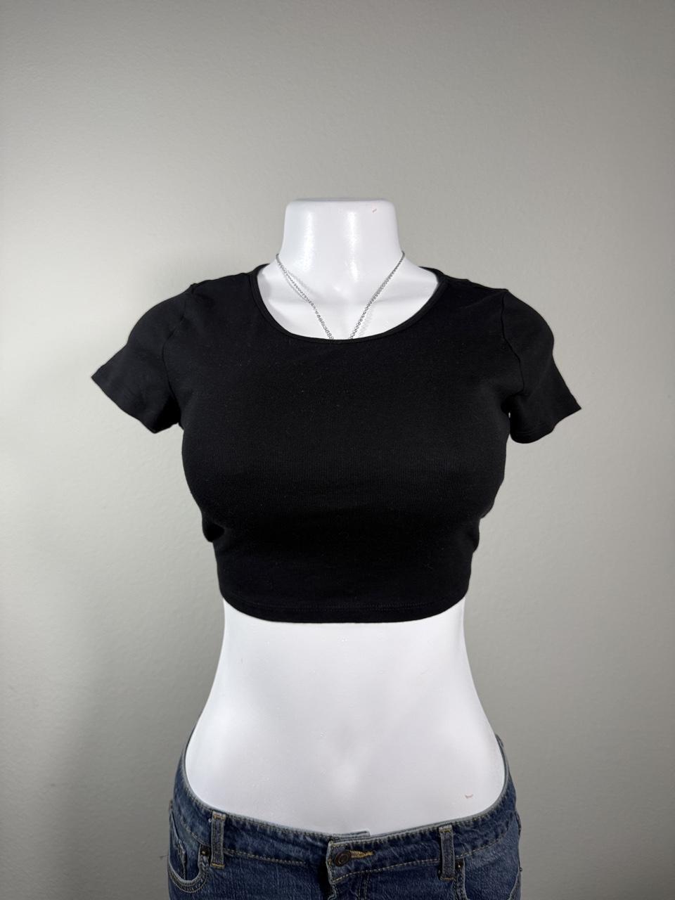 Y2K H&M Black crop top – Women's Used Clothing