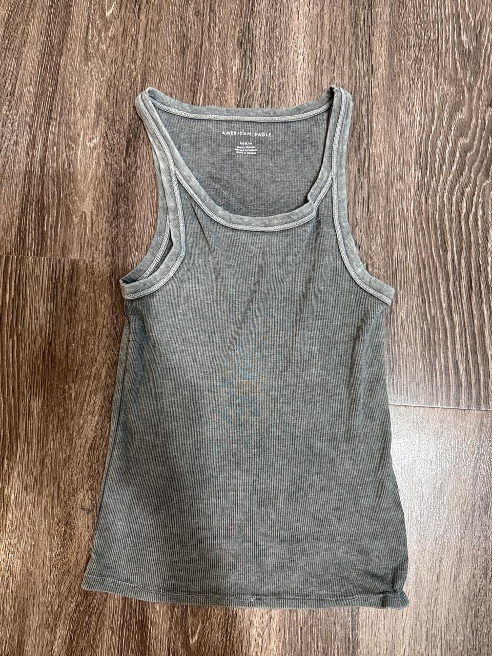 Y2K American Eagle Grey and Green tank top – Women's Used Clothing