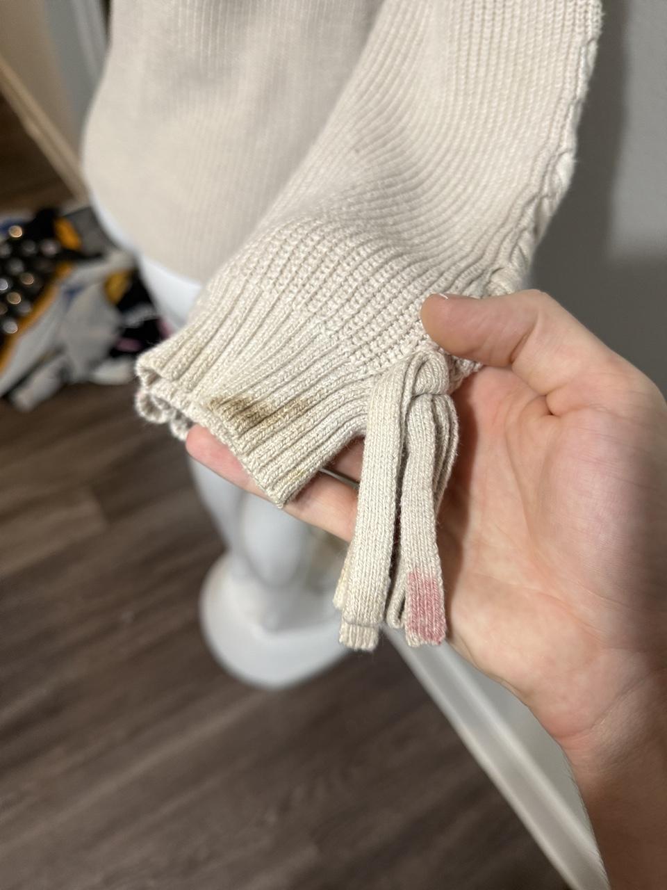 Y2K American Eagle Cream and Tan jumper – Women's Used Clothing