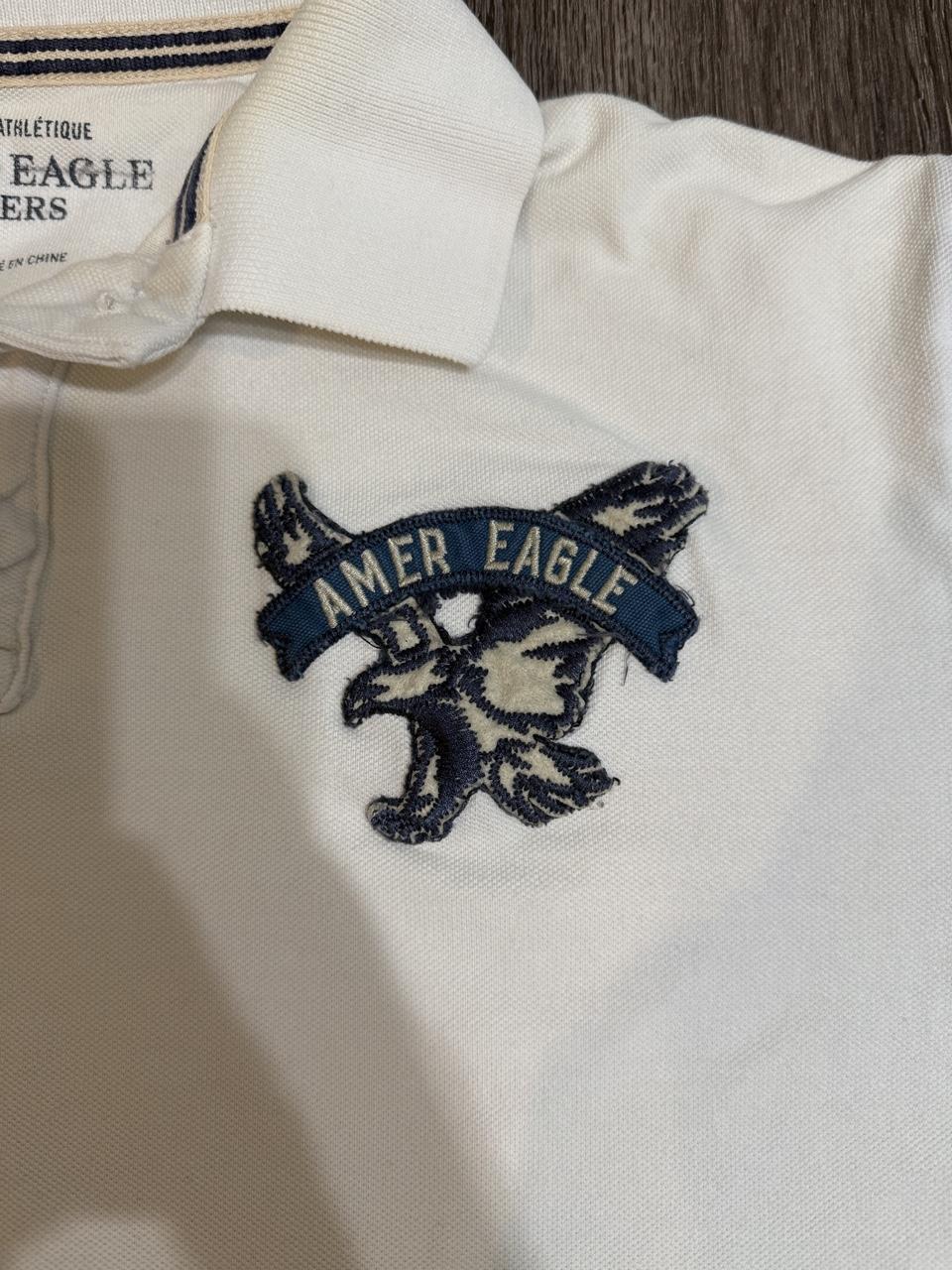 Y2K American Eagle White and Cream Polo – Women's Used Clothing