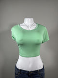Y2K American Eagle Green Crop Top – Women's Used Clothing