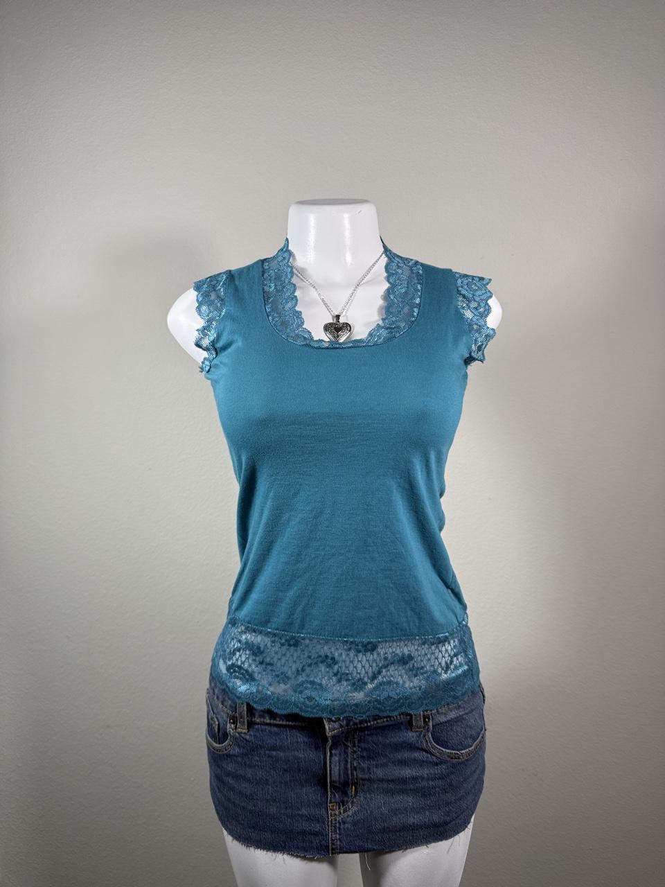 Vintage Fairycore Rue 21 Teal top – Women's Used Clothing