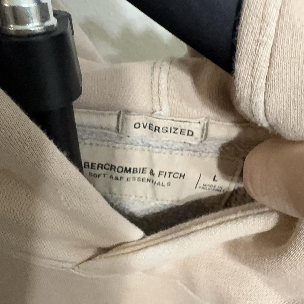 Y2K Abercrombie & Fitch Tan and Cream hoodie – Women's Used Clothing