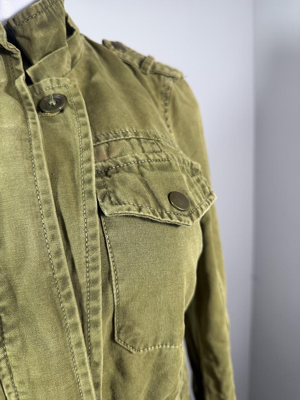 Forever 21 olive utility jacket, women's Y2K style, back view