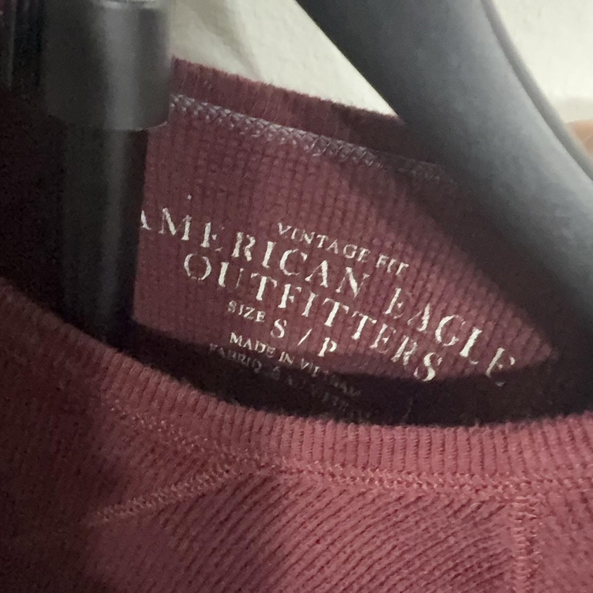 Y2K American Eagle Burgundy and Red Shirt – Women's Used Clothing